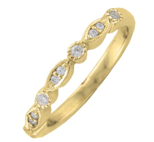 2.75mm Section Shaped Wedding Ring - 0.15ct Diamond | W607
